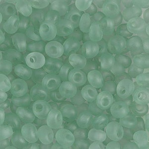 2104F, Matte SEA GLASS Green, 4mm Magatama, Miyuki drop beads, fringe beads, green, seafoam, Kumihimo, Beadweaving,(m-11)