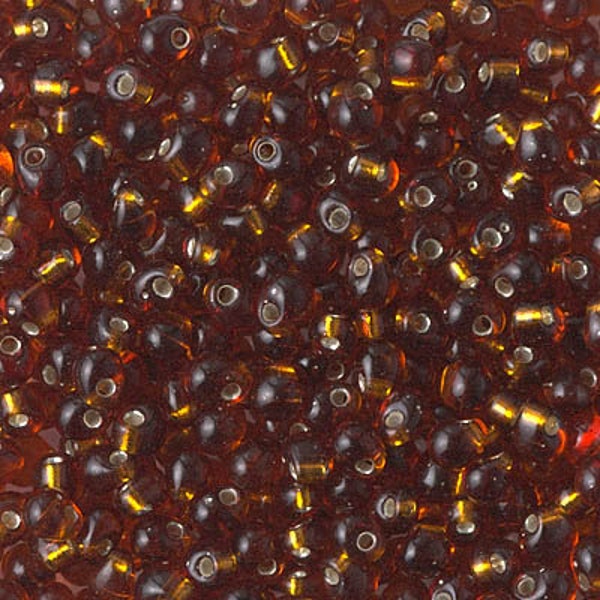 DP-5, Silver Lined DARK TOPAZ,  Miyuki, 3.4mm Drop Bead, glass beads, fringe beads, topaz, red, brown, amber (db-74)