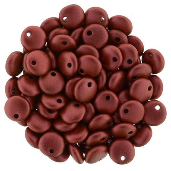 K0189, Matte METALLIC LAVA, 25-50, 6mm Lentil Beads, One Hole, Czech glass beads, Kumihimo, Beading, Jewelry (Lb-35),