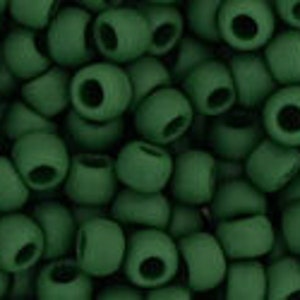 11/0, 8/0,  #47HF, Opaque-Frosted PINE GREEN, Toho Seed Bead, green, forest green, dark green, TR-47HF