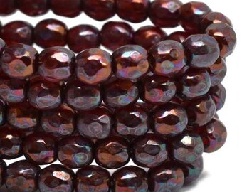 【国内配送】 With Red Ruby Bead, Firepolished 001-1, 50, a Bronze Purple ウェア