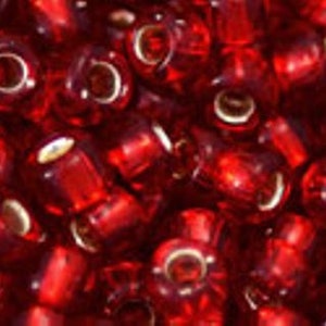 11/0, 8/0, 6/0,   #25C, Silver-Lined Ruby, Toho Seed Bead,  red, siam, ruby, TR-25C