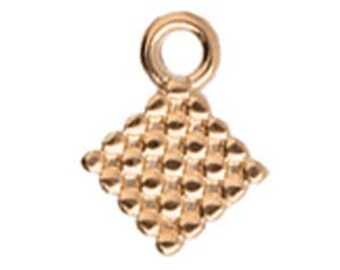 Cymbal Element, FERO-Silky Bead Ending, 2 pieces, Rose Gold Plated, Made in Greece, Metal Component, (cym23)