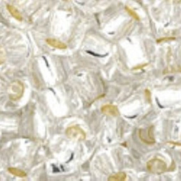 11/0, 8/0, 6/0,  #21, Silver-Lined Crystal, TOHO Seed Bead, white, crystal, clear, silver, TR-21