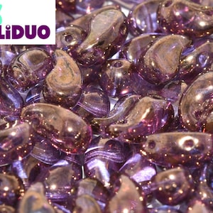 Zoliduo, CRYSTAL BRONZE, (Rechte und Linke Perlen) Böhmisches Glas, 2 Loch, 5x8mm, jet, Kupfer, braun, Kumihimo, Beadweavng, (zdr13, zdL13)