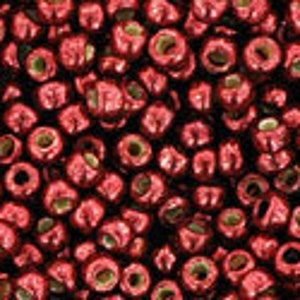 11/0, 8/0, 6/0, #PF564, PermaFinish, ZINCATO Rosso mattone, Perline Toho, speciale, rosso, siam, ruggine, rosso mattone, bruciato, TR-PF564