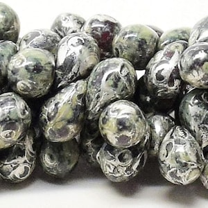 SCARLET PICASSO, 4x6, 6x4mm drop beads, tear drops, Kumihimo, Knitting, Beadweaving, (b) (4x6-58)
