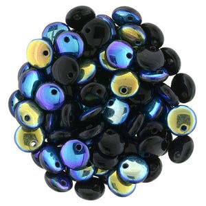 X2398, JET AB, 25-50, 6 mm Lentil Beads, ein Loch, Schwarz, Jet Ab, Tschechische Glasperlen, Kumihimo, Perlenstickerei, Schmuck (Pfund-26),