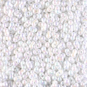 BB-471, Perla bianca AB, 10 g, Perline color bacca/farfalla/arachide, 2,5 x 4,5 mm (far58)