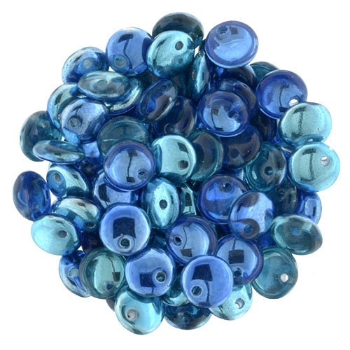 48212, Mirror Reflection AQUA MIDNIGHT, 25-50, 6mm Lentil Beads