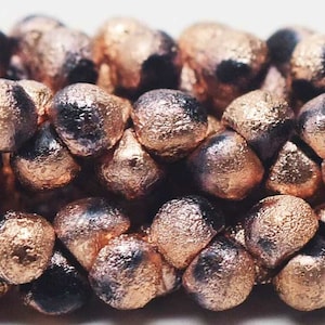 4x4mm, COPPER ORE ETCHED, Mushroom Beads, Buttons, drop beads, purple, red, gold, silver, Knitting, Kumihimo,(b) (4wc5)