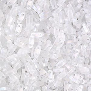 QTL-131FR, Matte Transparent CRYSTAL Ab, 5-15 grams, Miyuki, Quarter Tila Beads, 2 hole, 5x1.2x1.9mm, Beadweaving, (qt63)