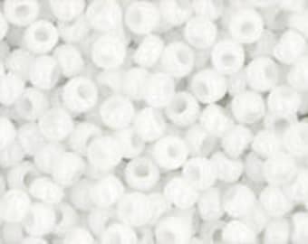 11/0, 8/0, 6/0,  #41, Opaque WHITE, Toho Seed Bead, white, clear, cream, Kumihimo,  Jewelry TR-41