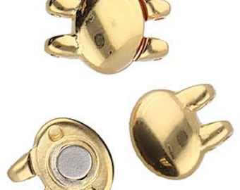 KYPRI-Superduo, Magnetic Clasp, Cymbal Element, 1 piece, 24K Gold Plated, Made in Greece, Metal Component, (bs)(cym2)