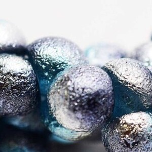 9x8mm, AQUA SILVER CELESTIAL Etched, Mushroom Beads, Buttons, drop beads, aqua, silver, blue, Knitting, Kumihimo, (mush21)