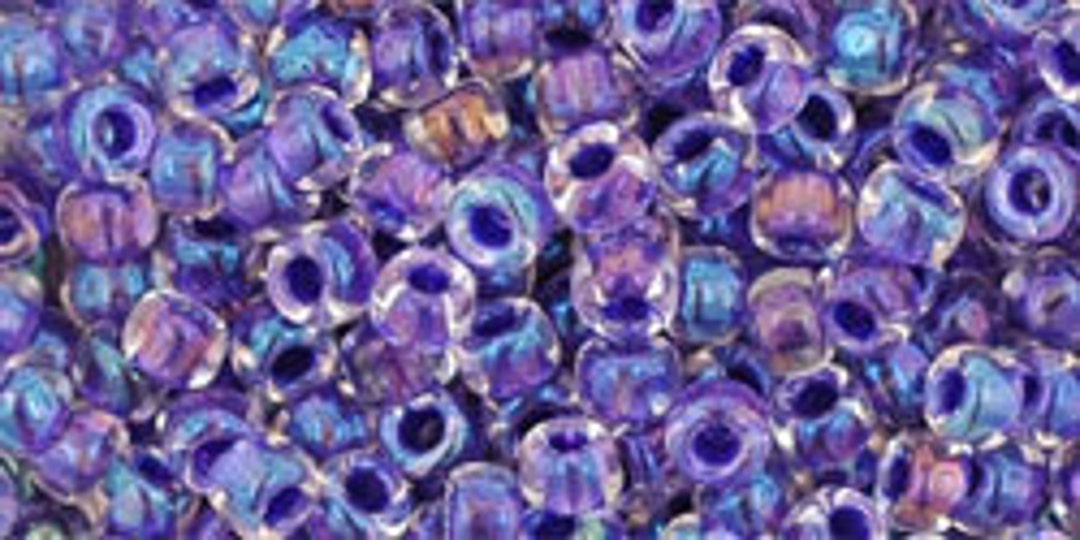 11/0, 8/0, 6/0, #181, Inside-color Rainbow CRYSTAL/TANZANITE Lined