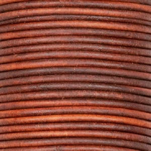 1.5mm Round, Antique Red Cherry Leather Cord, Real Leather, (lea9)