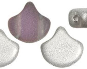 29476, Backlit Matte Spectrum, Ginkgo Leaf Bead, 7.5 x7.5 mm, Matubo, 2 hole, Czech glass beads, 10g-20-35 beads (Gk119)