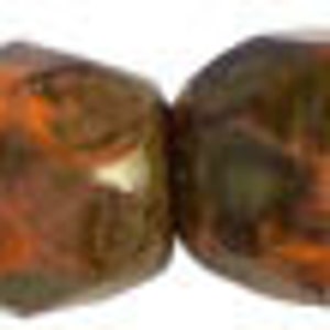 50, 04-T93130, Opaque BRIGHT ORANGE Picasso,  4mm Czech Fire Polished, Faceted Round Glass Beads brown, green,umber,(4-16)