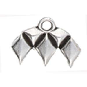 Élément de cymbale, KALAMOS III-Gemduo Bead End, 2 pièces, Ant. Plaqué argent, fabriqué en Grèce, composant métallique (cym11)