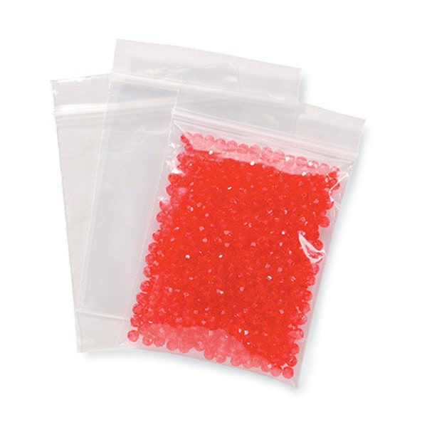 4"x 5",  100 Reclosable, (10.1cm x 12.7cm) Poly Storage Bags, For Seed Beads, Jewelry, Buttons, 1.8 x 2 ml thick.