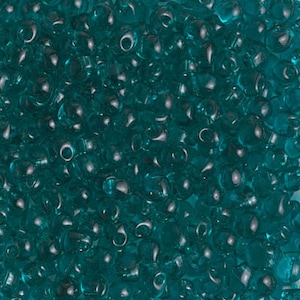 DP-2405, Verde azulado transparente, Perla colgante Miyuki de 3,4 mm, cuentas de vidrio, cuentas con flecos, azul, aguamarina, verde azulado, kumihimo, tejido (db-118)