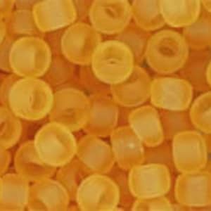 11/0, 8/0,  #2F, Trans-Frosted LIGHT TOPAZ, Toho Seed Bead, topaz, yellow, gold, tan, frosted, amber, golden yellow, TR-2F