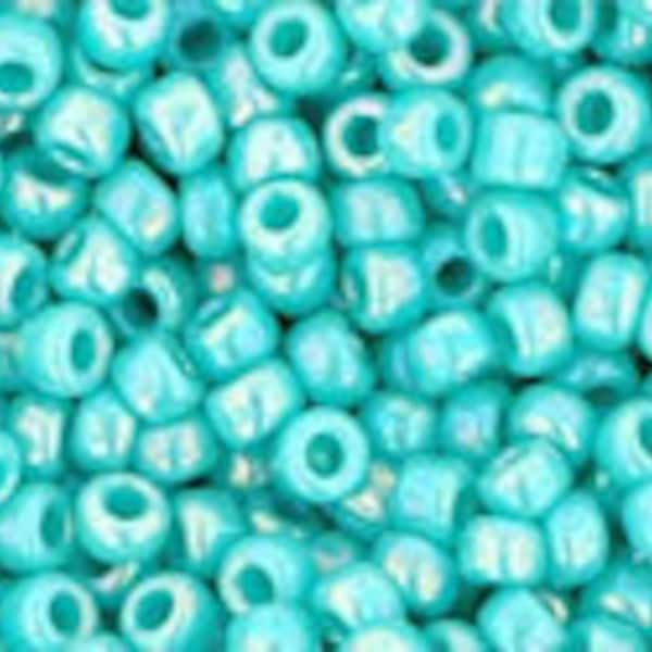 11/0  #413, Opaque-Rainbow TURQUOISE, Toho Seed Bead,  blue,aqua, turquoise,teal, Kumihimo, Beadweaving, TR-11-413