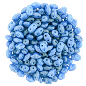 24108, MiniDuo, GOLD SHINE BLUE, 10-20 grams, 2x4mm, 2 hole, blue, opaque, Kumihimo, Beadweaving, Beading, Jewelry, (mini-61)