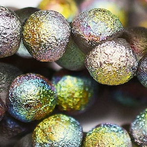 9x8mm, NORTHERN LIGHTS  ETCHED, Mushroom Beads, Buttons, drop beads, yellow, blue, pink, silver, Kumihimo, (mush18)