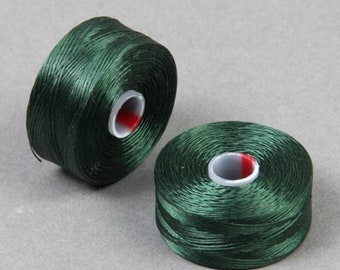 Vert foncé, fil C-Lon, taille D, (CLBD) Tex 45, fil de nylon, 78 yards/71 m, (Clbd19)