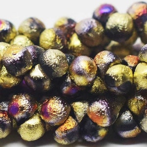 4x4mm, CALIFORNIA PURPLE ETCHED, Mushroom Beads, Buttons, drop beads, purple, red, gold, silver, Knitting, Kumihimo,(b) (4wc8)