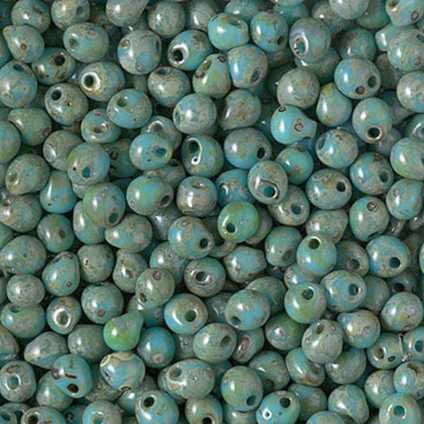 DP-4514, Op. TURQUOISE Blue PICASSO, Miyuki 3.4mm Drop Bead, fringe beads, kumihimo, weaving (db-69)