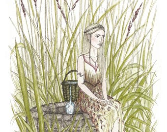 A5 Giclée Print - Purple Moor Grass