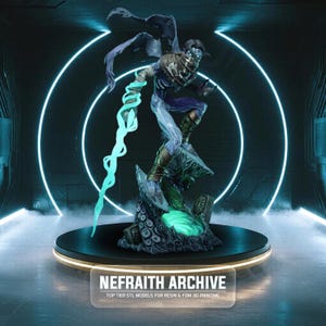 Raziel – Archivo de impresión 3D STL de Soul Reaver, Legado de Kain / Diorama de estatua fanart / Base Spirit Blade FX (varias escalas) / Descarga instantánea