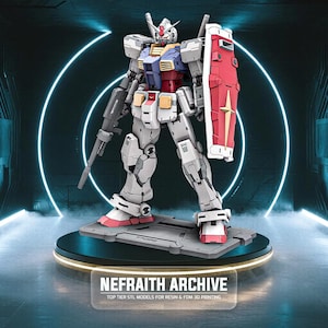 RX-78 Mecha 1/100 Scale Robot Statue – High Quality 3d Stl File | Anime Robot Model Kit for Resin & Fdm 3d Printing Instant Download