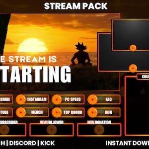 Sunset Twitch Stream Pack | Obs Anime Twitch Screen Overlay | Twitch Overlay | Anime Stream Overlay | OBS Panel | OBS Overlays | Twitch Pack