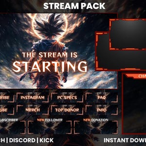 Anime Twitch Stream Pack | Obs Twitch Overlays | Chat Overlays | Twitch Anime OBS| OBS Panel | Anime Overlay Alerts | Anime stream overlay |