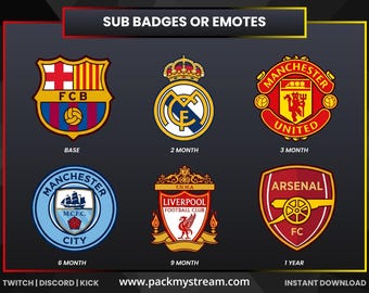 Custom Football Twitch Sub Badges | Soccer Stream Emotes for Kick