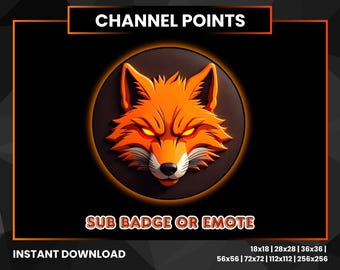 Fire Fox Twitch Channel Points - Glowing Kitsune Emote