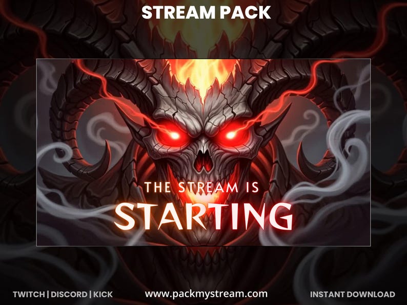 Red Eyed Grim Reaper Animated Stream Pack | Gothic Twitch Overlay Kit ...
