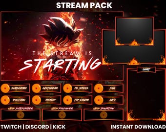 Chibi Feuer Anime Twitch Stream Pack | Obs Anime Twitch Screen Overlay | Chat-Overlay | Twitch Alarme | Twitch Panel | OBS Kompatibel |
