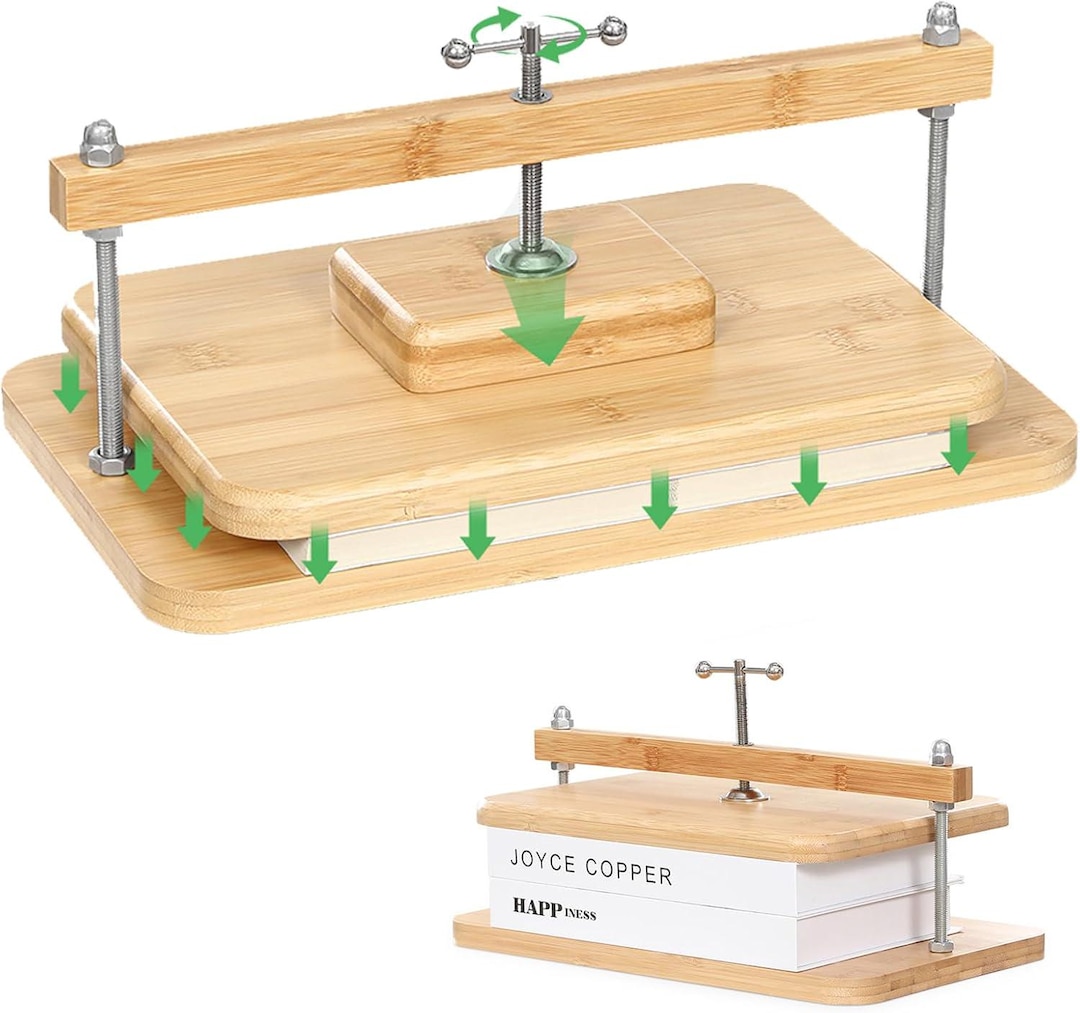 Bamboo Wooden Book Press, Bookbinding Press for DIY Books, Portable ...