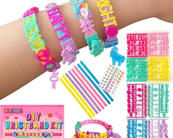 Kit para hacer pulseras DIY para niñas: cuentas, dijes y pegatinas para manualidades / Regalo perfecto para niñas de 5 a 12 años / Juego de manualidades para cumpleaños