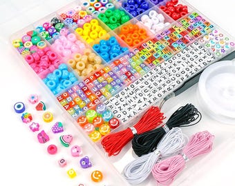 Bracelet Making Kit, Polymer Clay, Letter & Pony Beads, Crafts Gifts