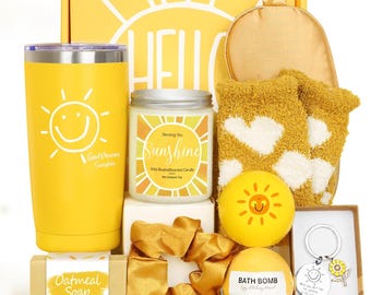 Cesta de regalo Sunshine – Cumpleaños y amistad, autocuidado