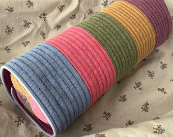 Mini Quilted Pillow Cover – Nubi Outer Wrap & Quilted Zippered Insert Bag, DIY Neck Roll Cushion