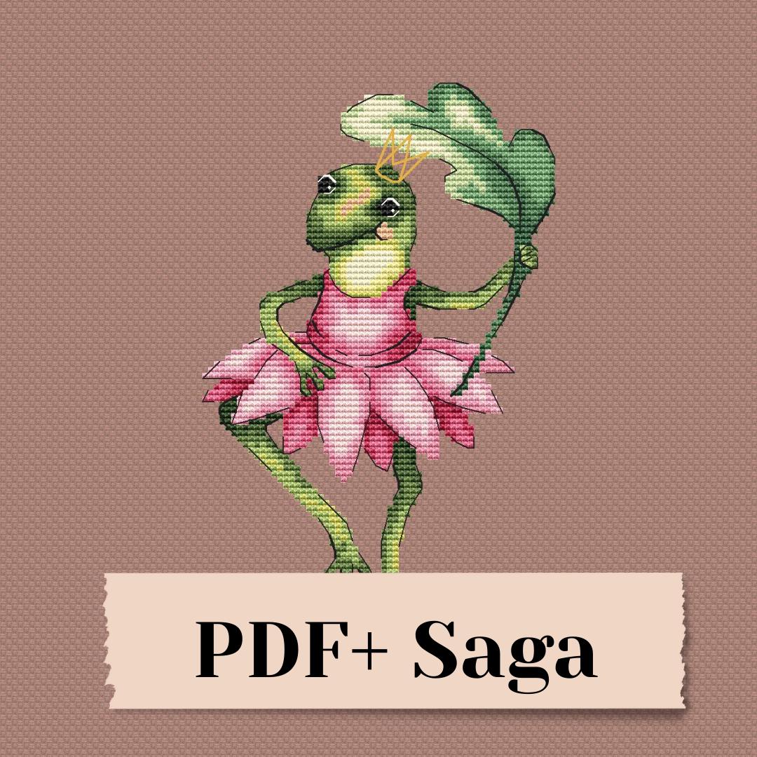 Ballerina Frog Cross Stitch Pattern: Happy Ballet Dancer (PDF Pattern ...