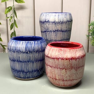 Handmade Small Ceramic Pot: Limited Edition Hand-thrown Stoneware Vase, Plantpot, Pen Holder, Brush Jar