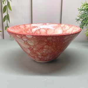 Handmade Bubble Glazed Ceramic Bowls: Limited Edition Wheel-Thrown Colourful Stoneware Dish